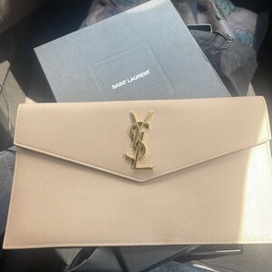 YSL Pouch Medium (Dark Beige)